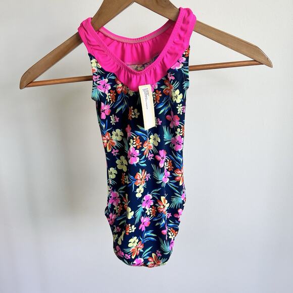 Snowflake Designs girls gymnastics leotard floral pink Hawaiian Girls Sz 4T NWT - Picture 5 of 6